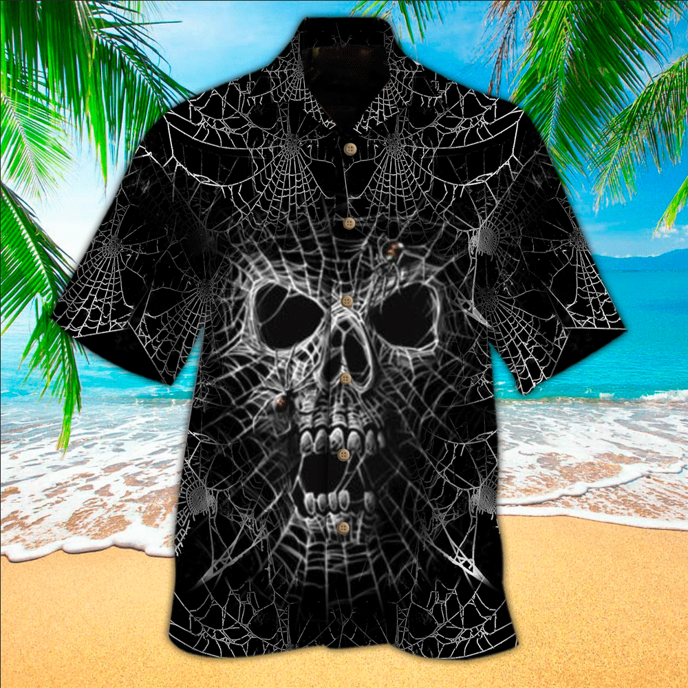 Skull Hawaiian Shirt Skull Button Up Shirt for Men and Women