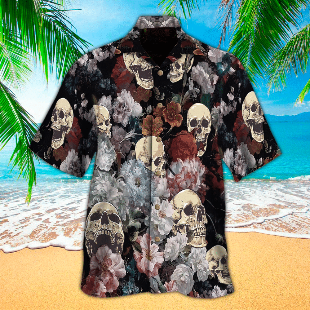 Skull Hawaiian Shirt Skull Lover Gifts Shirt for Men and Women