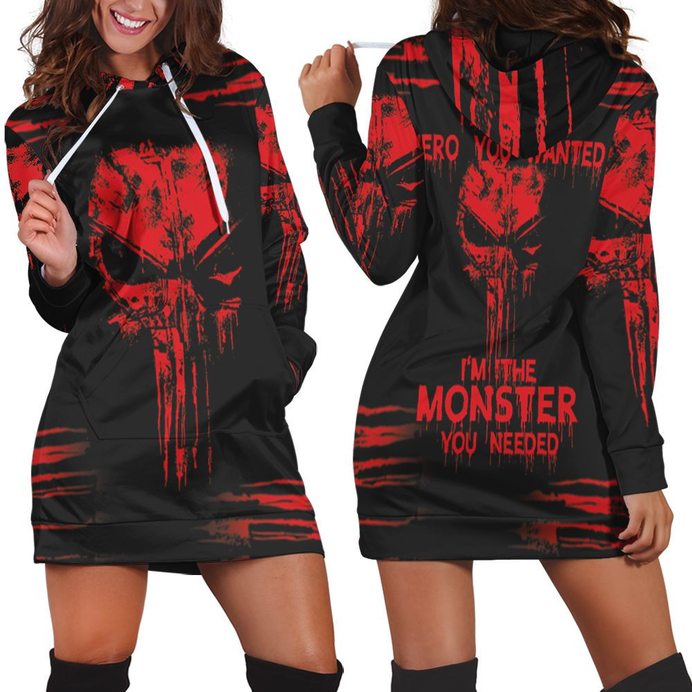 Skull Im Not The Hero You Wanted Im The Monster You Needed 3d Hoodie Dress Sweater Dress Sweatshirt Dress