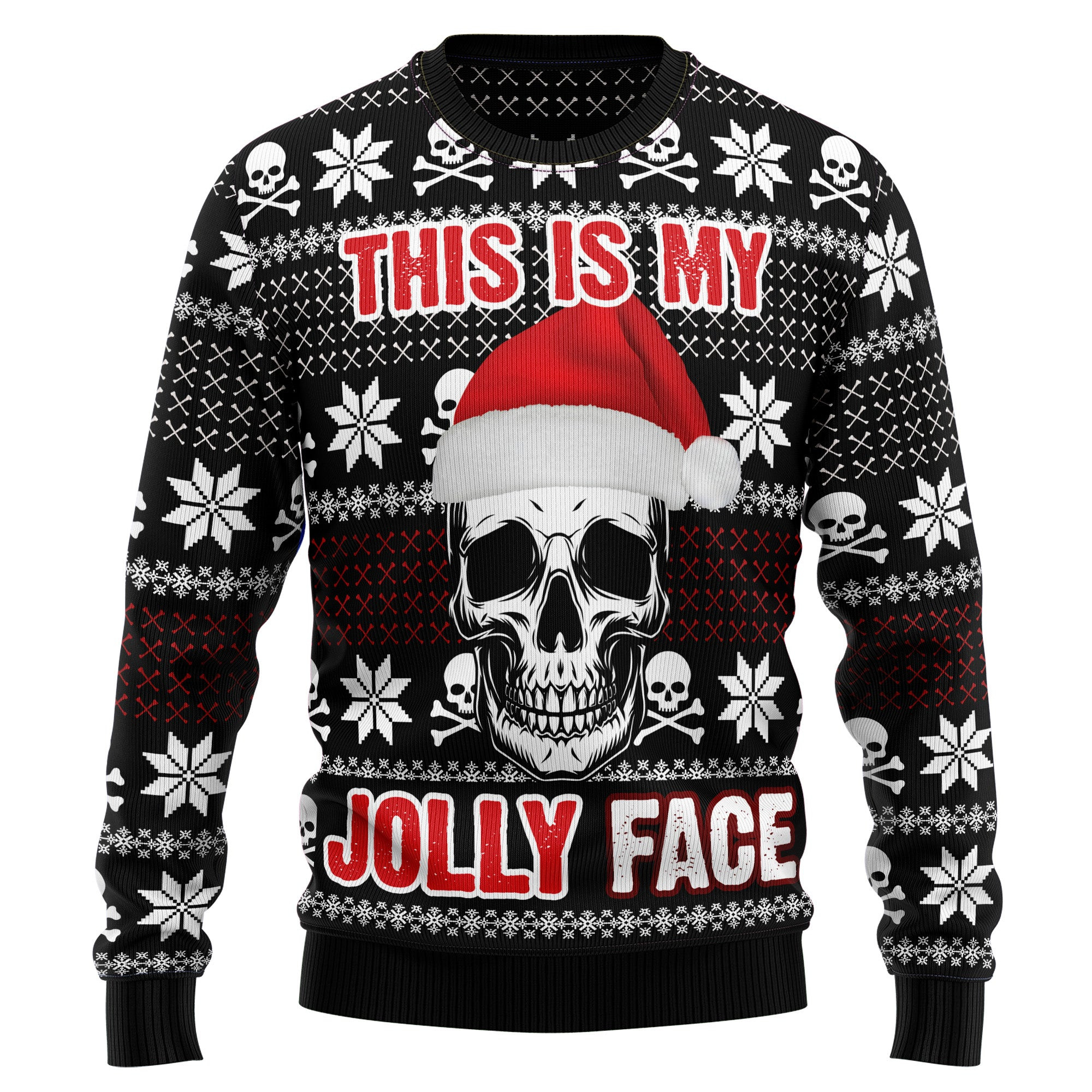 Skull Jolly Face Ugly Christmas Sweater