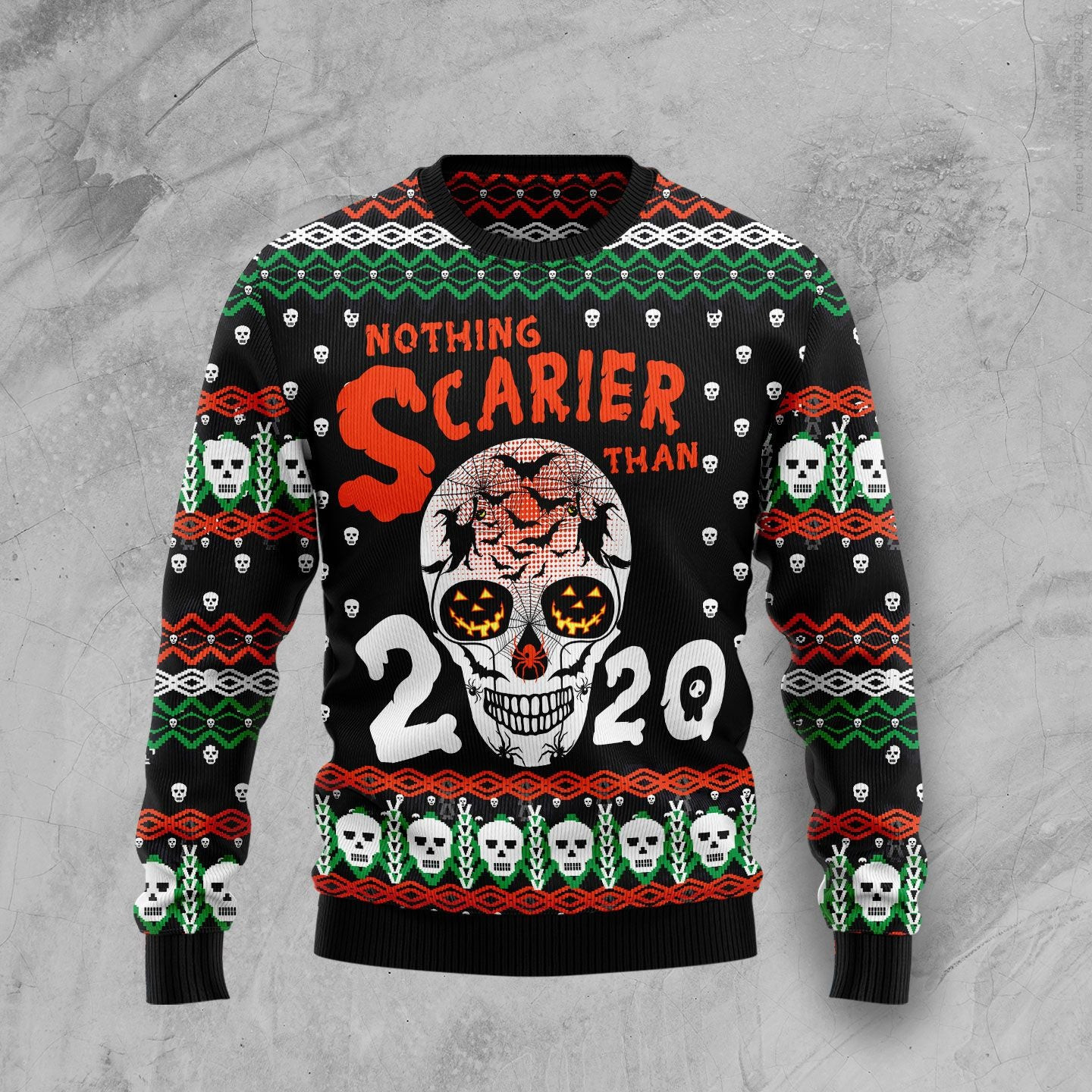 Skull Nothing Scarier Than 2020 Ugly Christmas Sweater