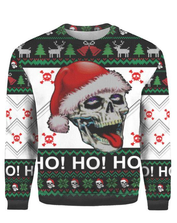 Skull Santa Christmas Ugly Sweater