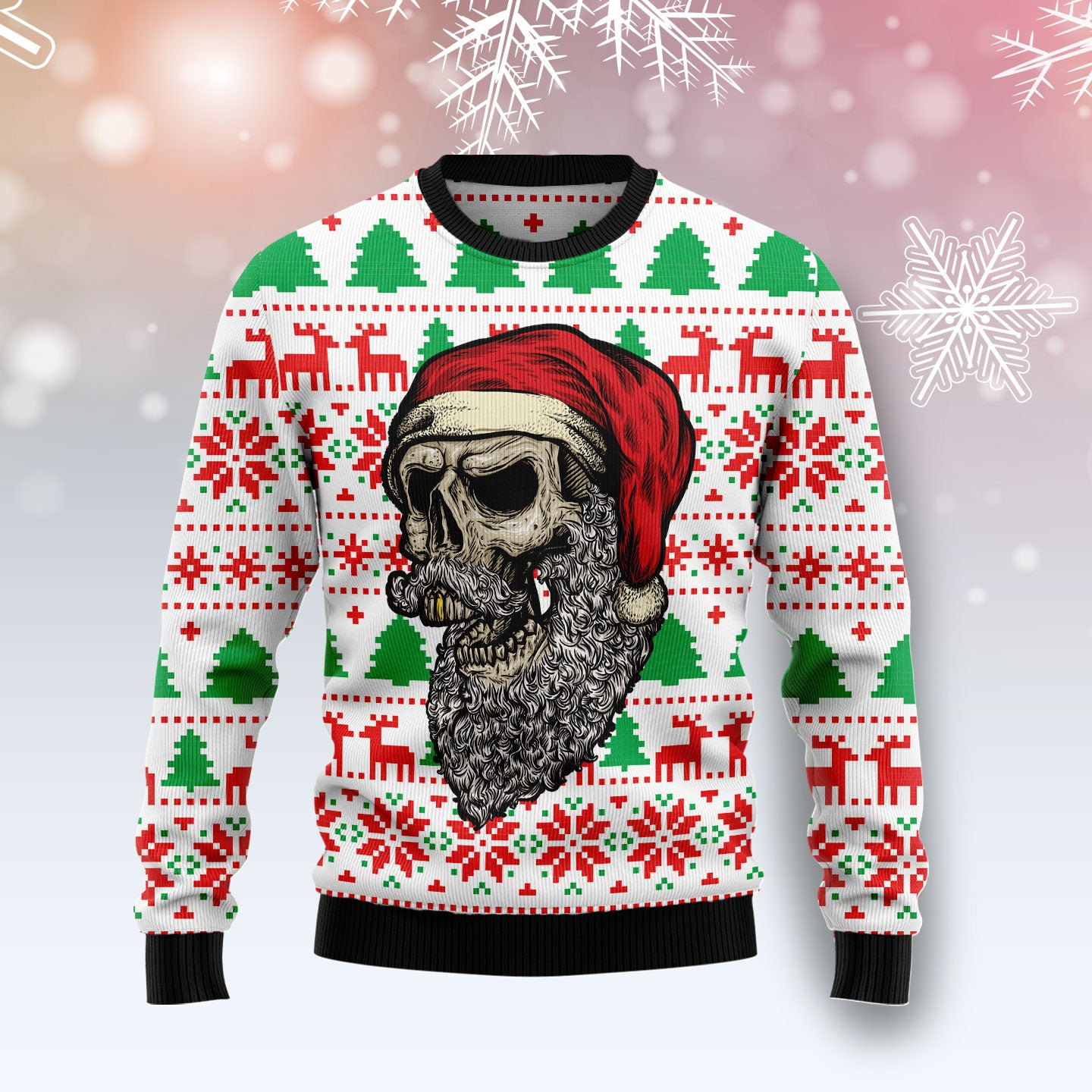 Skull Santa Claus Costume Ugly Christmas Sweater