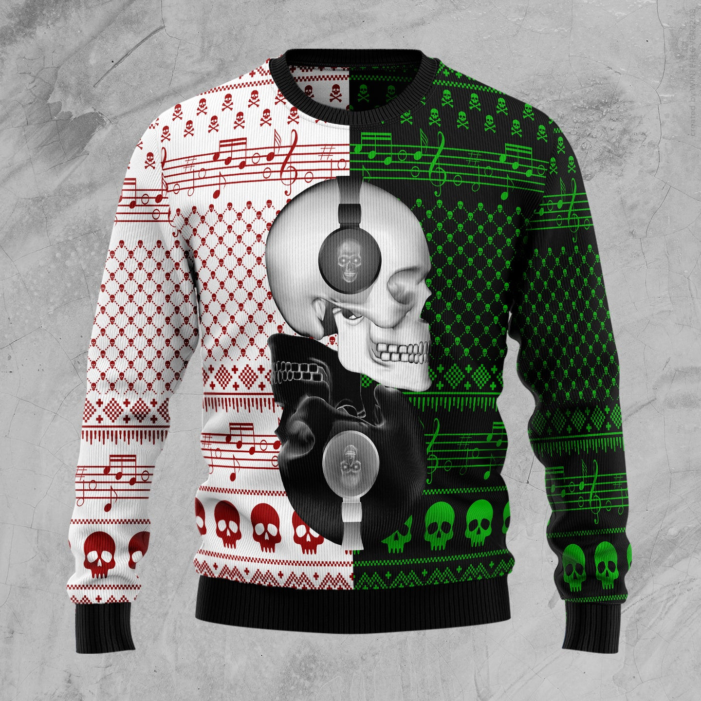 Skull Yinyang Ugly Christmas Sweater