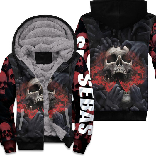 Skulls Red Halloween 3D Printed Hoodie Sebas Jersey Fleece Hoodie