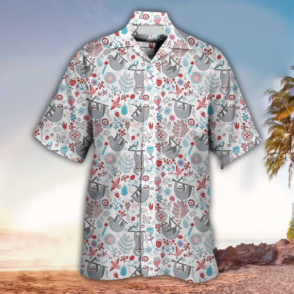 Sloth Aloha Shirt Perfect Hawaiian Shirt For Sloth Lover Shirt For Men and Women