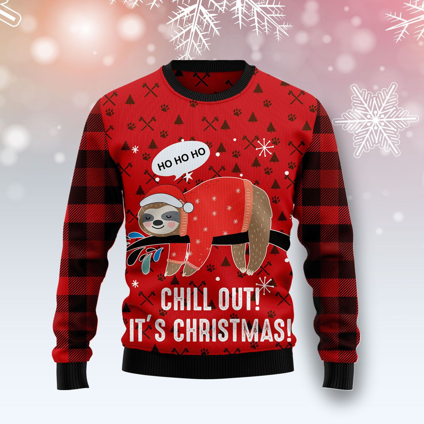 Sloth Chill Out Ugly Christmas Sweater Ugly Sweater For Men Women