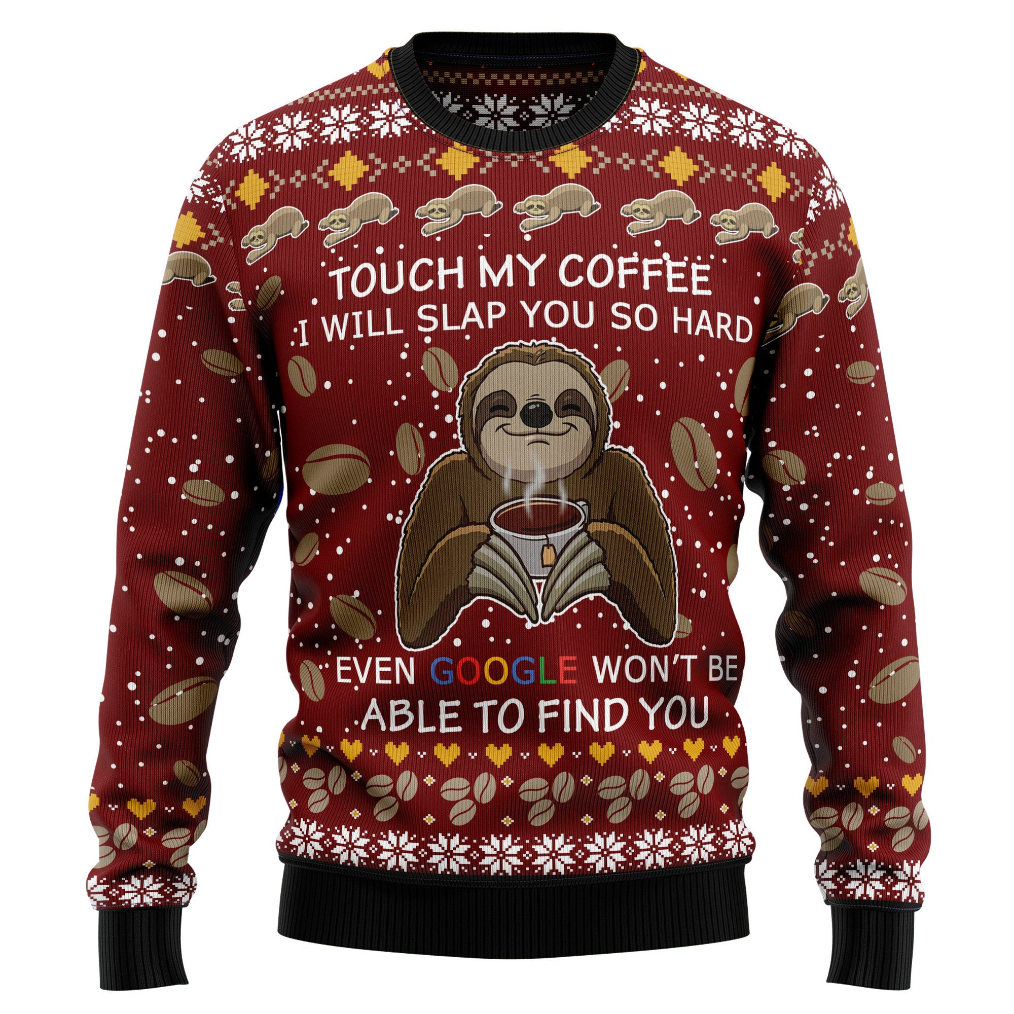 Sloth Coffee Ugly Christmas Sweater, Ugly Sweater For Men Women, Holiday Sweater