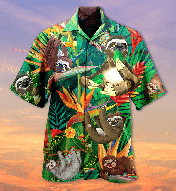 Sloth Happiness All Day Limited Edition - Hawaiian Shirt - Hawaiian Shirt For Men