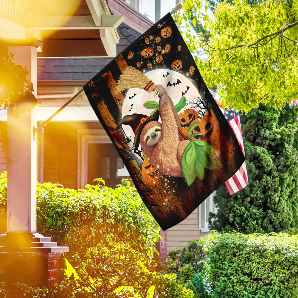 Sloth Happy Halloween Flag Halloween Outdoor Decor Fall Yard House Decoration