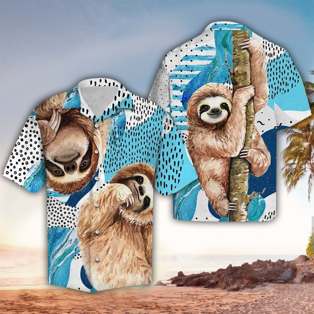 Sloth Hawaiian Shirt Perfect Sloth Clothing Shirt For Men and Women