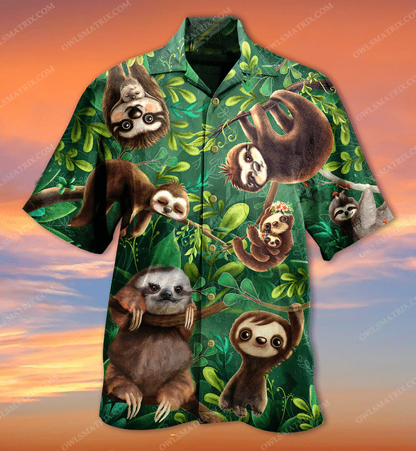 Sloth Lovely Cute Animals Limited - Hawaiian Shirt Hawaiian Shirt For Men