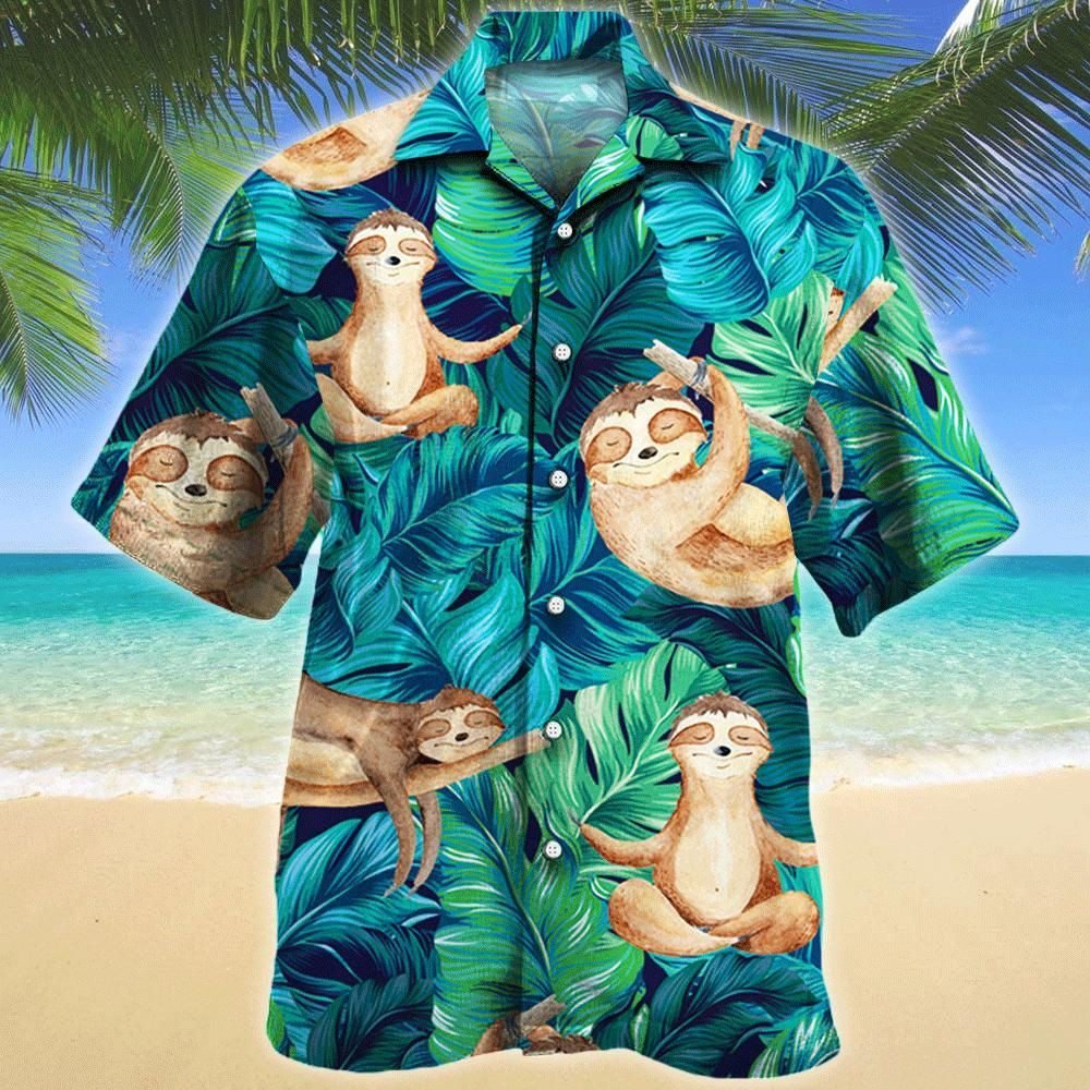 Sloth Lovers Aloha Hawaiian Shirt Colorful Short Sleeve Summer Beach Casual Shirt For Men And Women