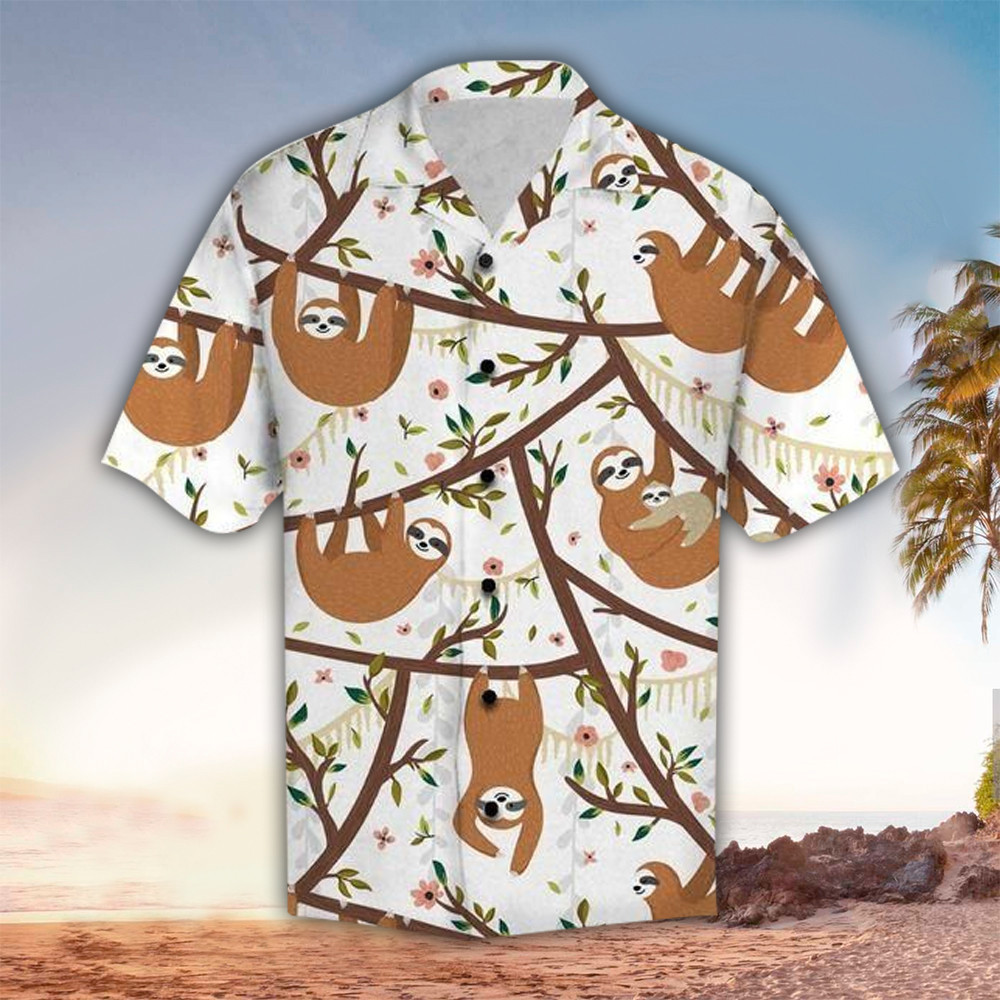 Sloth Shirt Sloth Hawaiian Shirt For Sloth Lovers Shirt For Men and Women