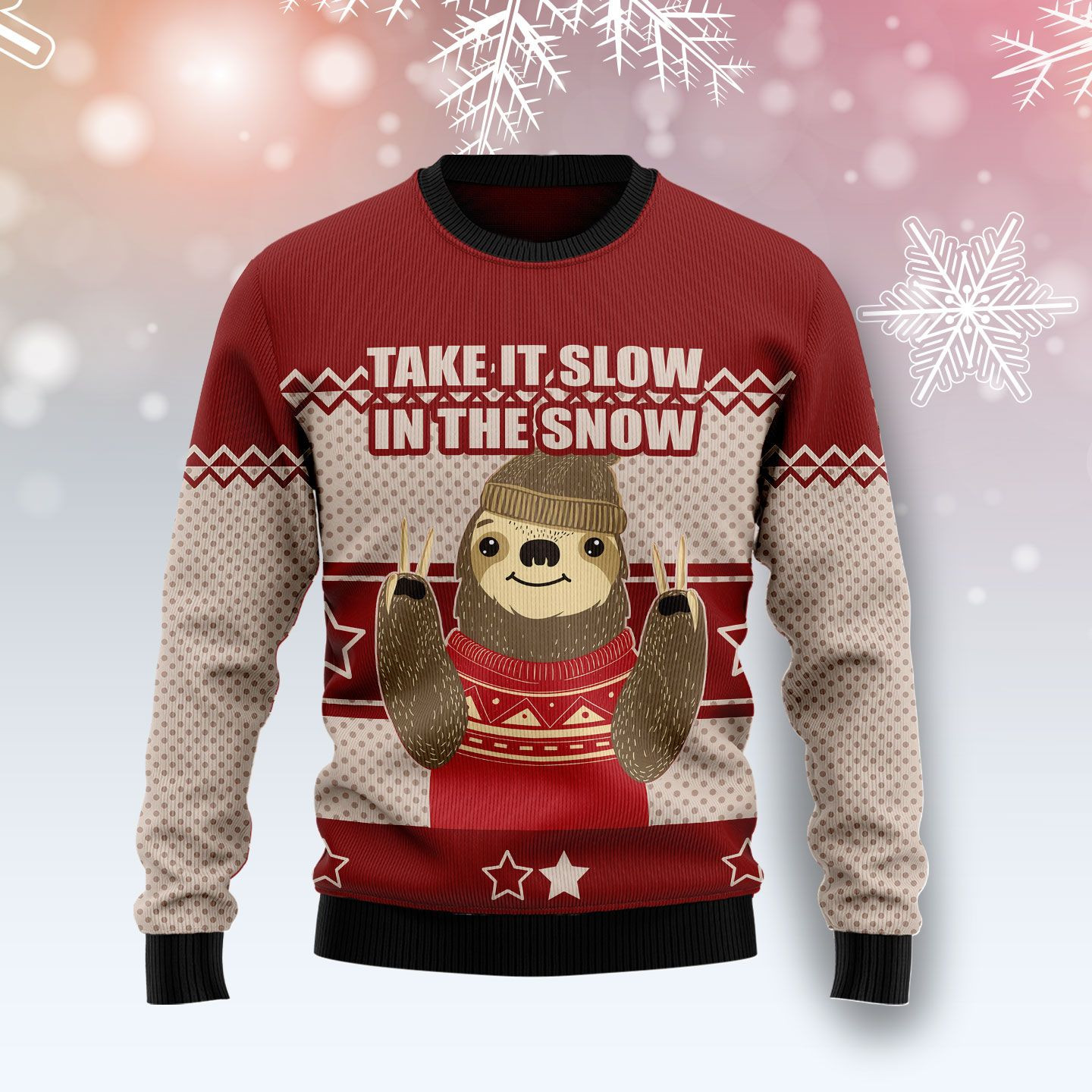 Sloth Take It Slow T Ugly Christmas Sweater Ugly Sweater For Men Women