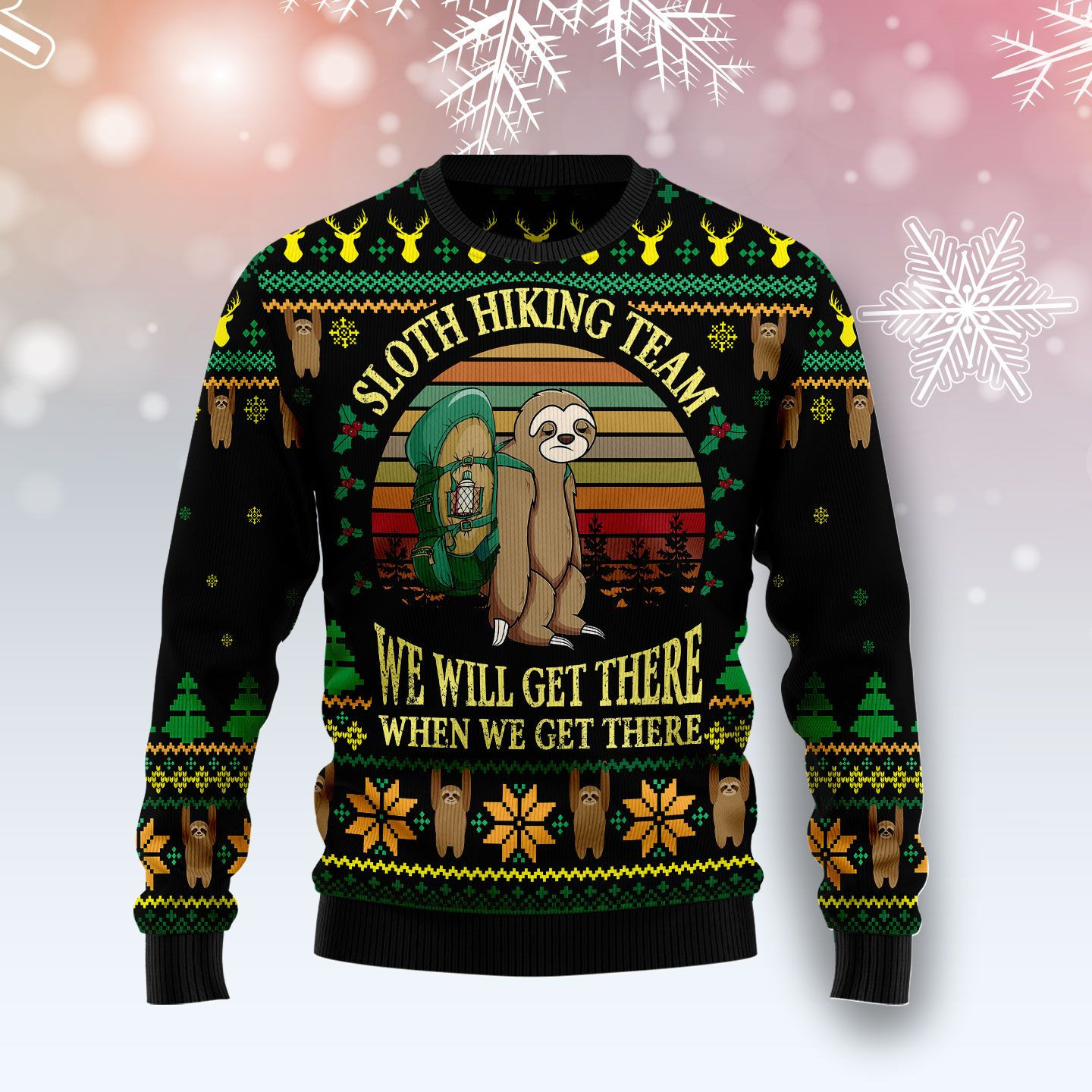 Sloth Team Holiday Ugly Christmas Sweater
