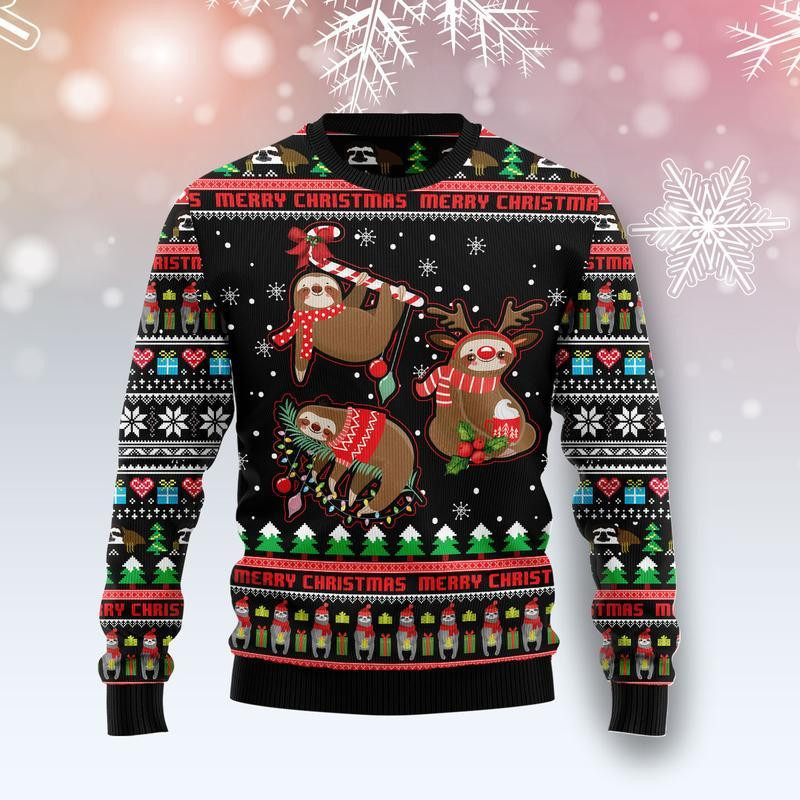 Sloth Ugly Christmas Sweater Ugly Sweater For Men Women