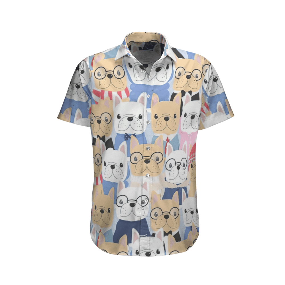 Smart French Bulldog Aloha Hawaiian Shirt Colorful Short Sleeve Summer Beach Casual Shirt For Men And Women