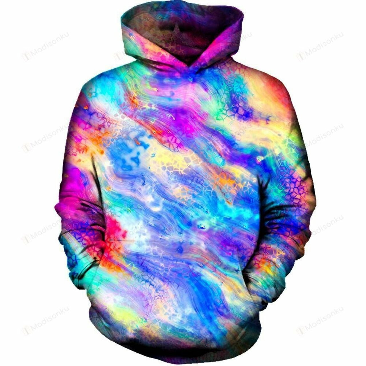 Smeared 3d All Over Printed Hoodie