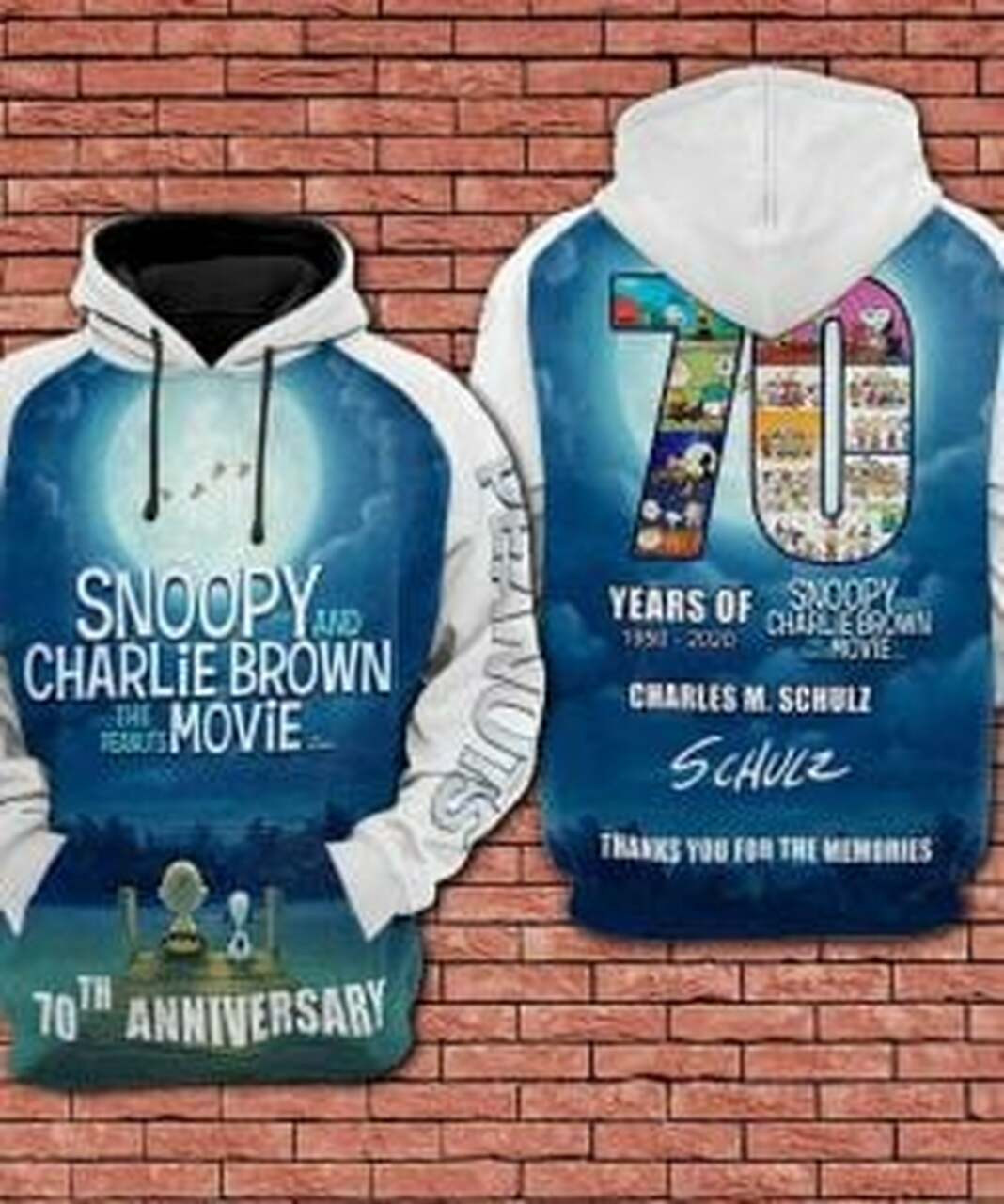 Snoopy 70th Anniversary 3d All Over Print Hoodie
