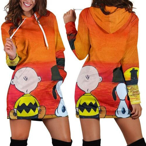 Snoopy Hoodie Dress Sweater Dress Sweatshirt Dress 3d All Over Print For Women Hoodie