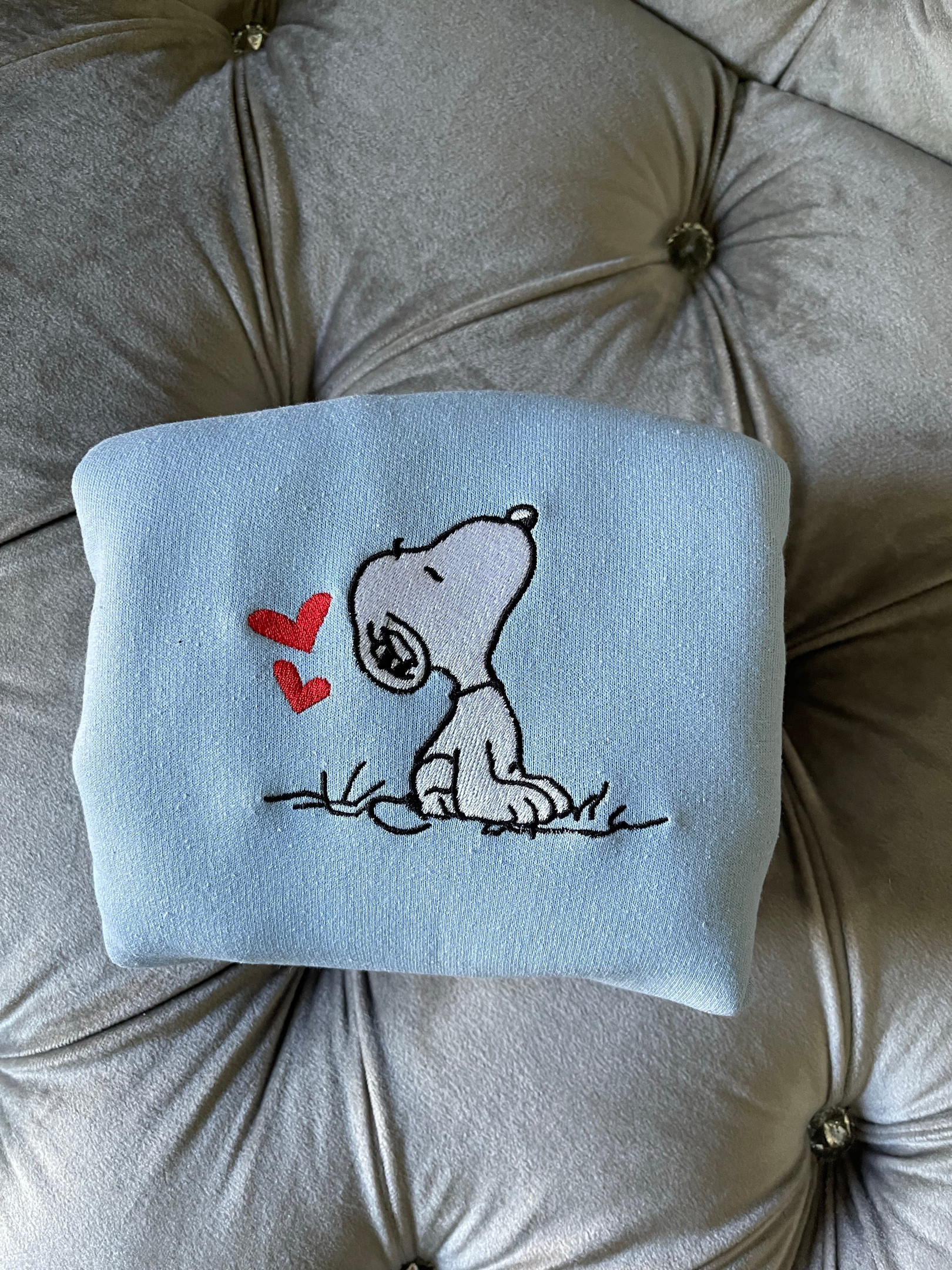 Snoopy Love Embroidered Sweatshirt