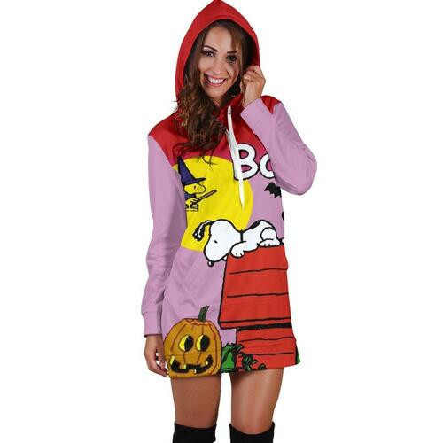 Snoopy Peanuts Hoodie Dress Sweater Dress Sweatshirt Dress 3d All Over Print For Women Hoodie