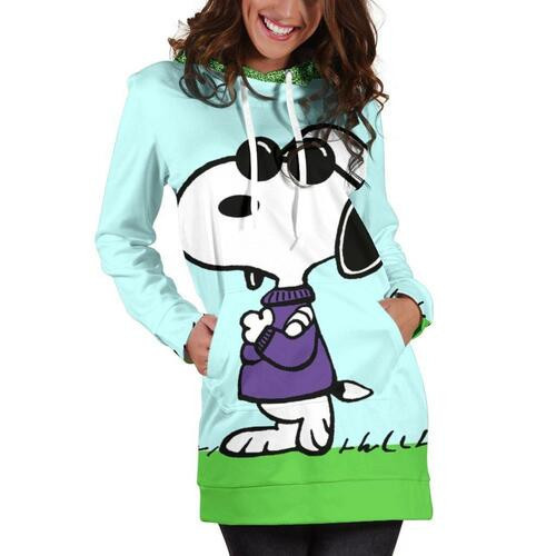 Snoopy Peanuts Hoodie Dress Sweater Dress Sweatshirt Dress 3d All Over Print For Women Hoodie