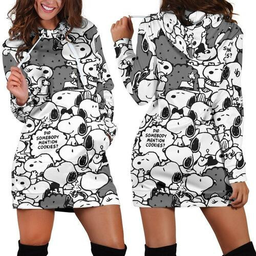 Snoopy Womens Hoodie Dress Sweater Dress Sweatshirt Dress 3d All Over Print For Women Hoodie