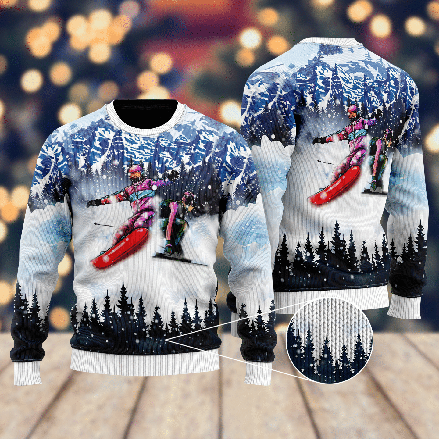 Snowboarding Ugly Christmas Sweater Ugly Sweater For Men Women