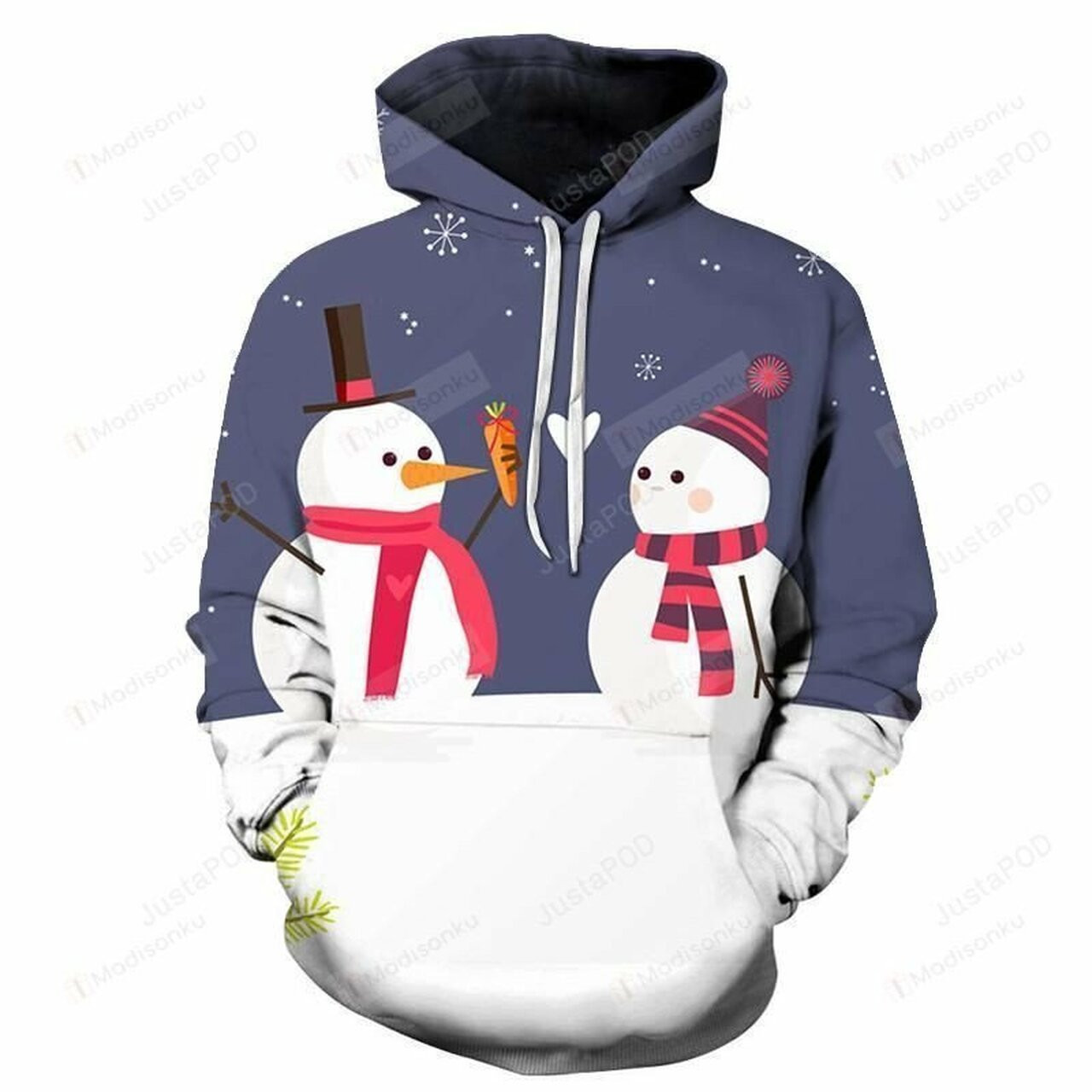 Snowman In Love Christmas 3d All Over Print Hoodie