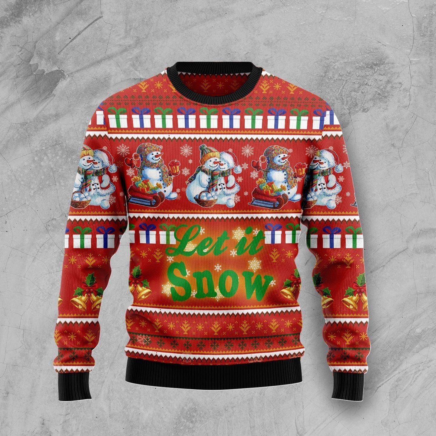 Snowman Let It Snow Ugly Christmas Sweater Ugly Sweater For Men Women