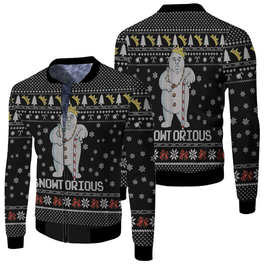 Snowtorious Ugly Christmas Fleece Bomber Jacket