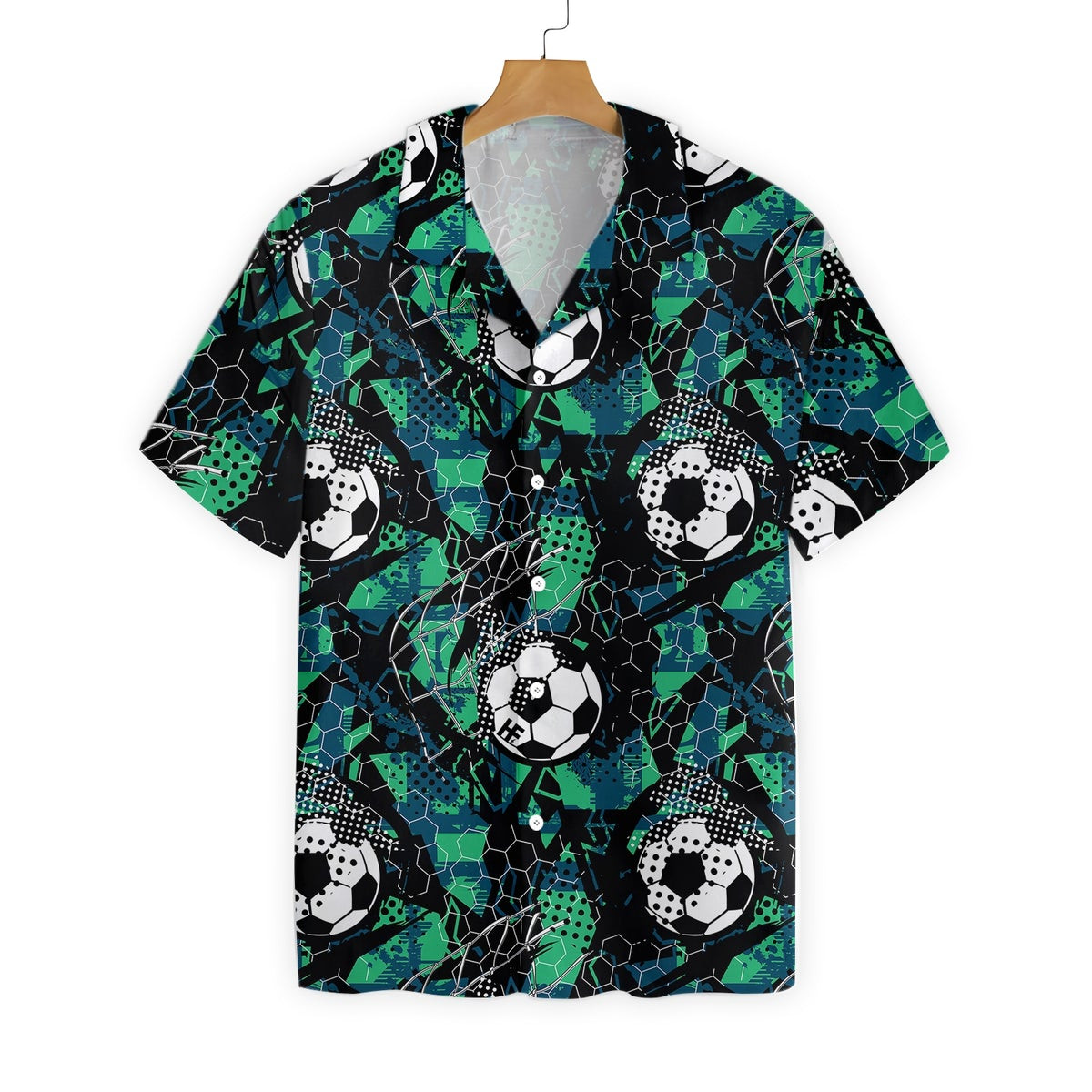 Soccer Grunge Urban Pattern Hawaiian Shirt