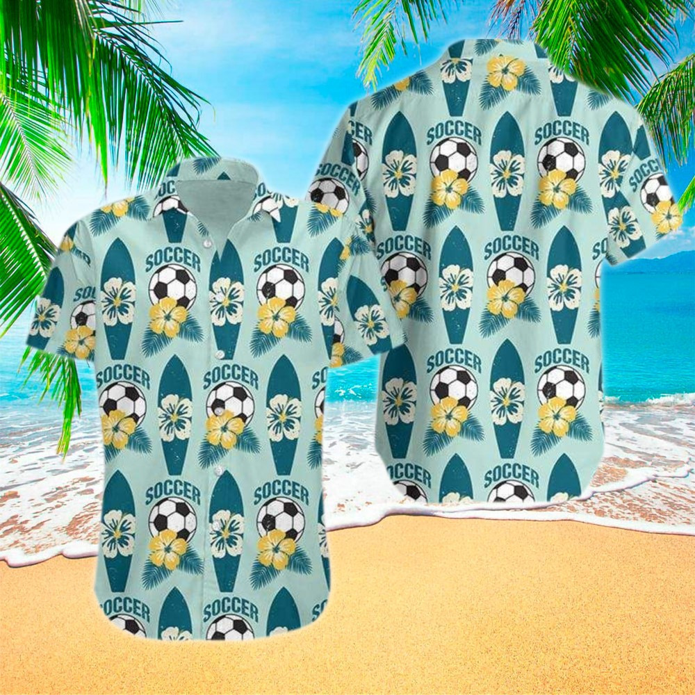 Soccer Hawaiian Shirt Soccer Button Up Shirt For Men and Women