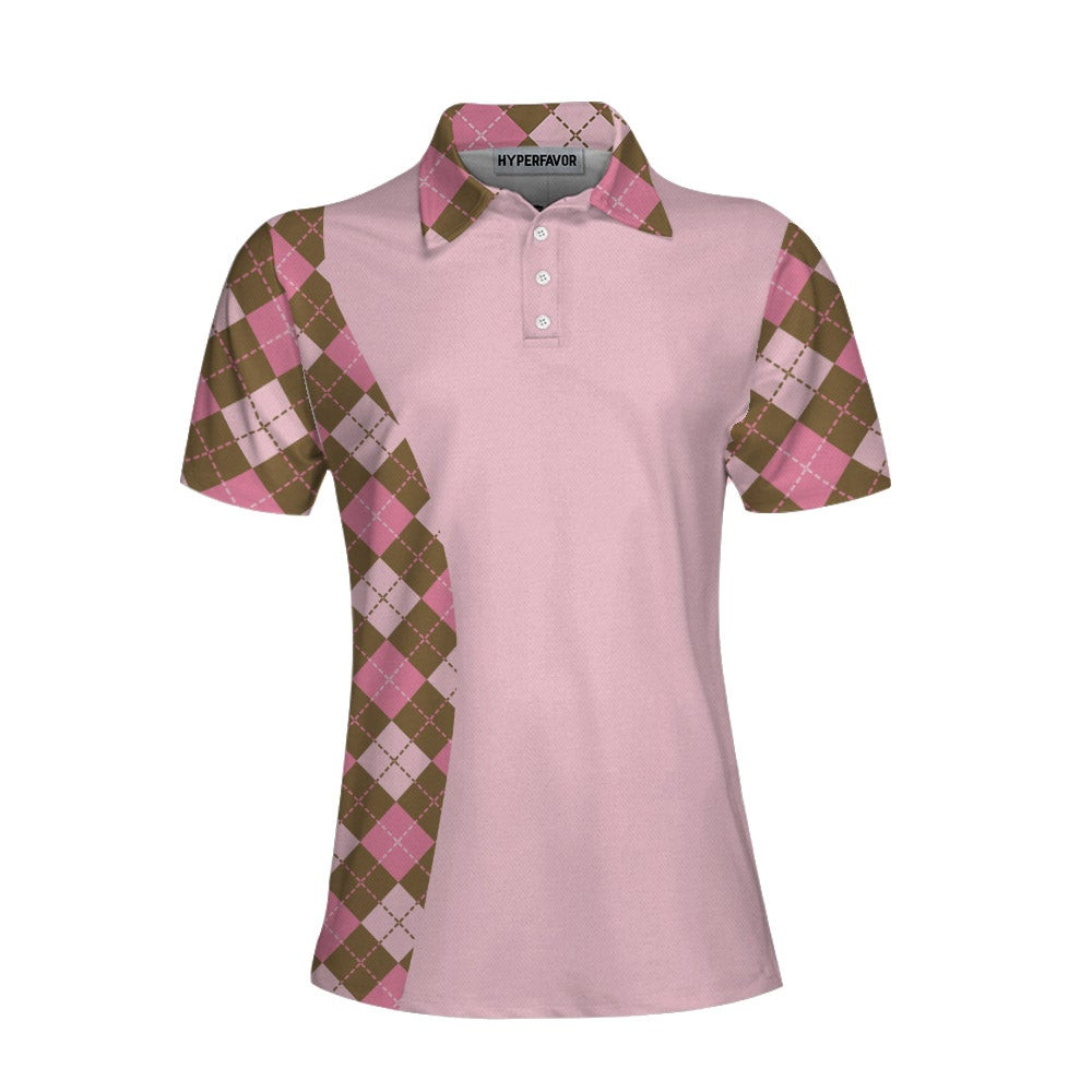 Some Girls Play With Dolls Real Girls Play Golf Short Sleeve Women Polo Shirt Argyle Pattern Shirt For Ladies