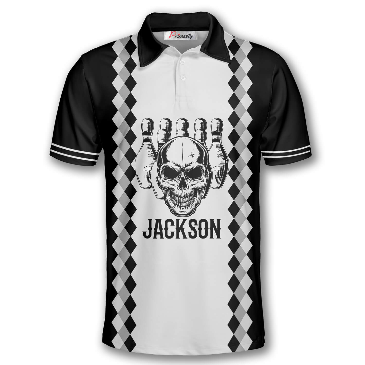 Some Grandpas Play Bingo Real Grandpas Go Bowling Argyle Pattern Custom Polo Bowling Shirts for Men