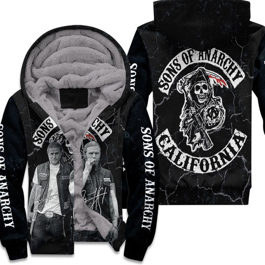 Son Of Anarchy Casts Signatures For Fans 3D Fleece Hoodie