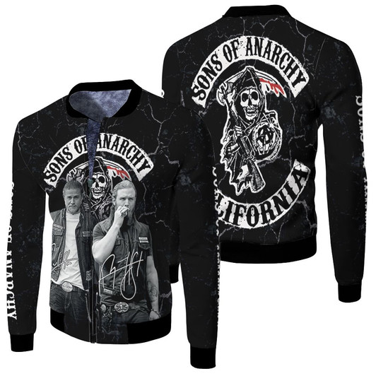 Son Of Anarchy Casts Signatures For Fans Fleece Bomber Jacket