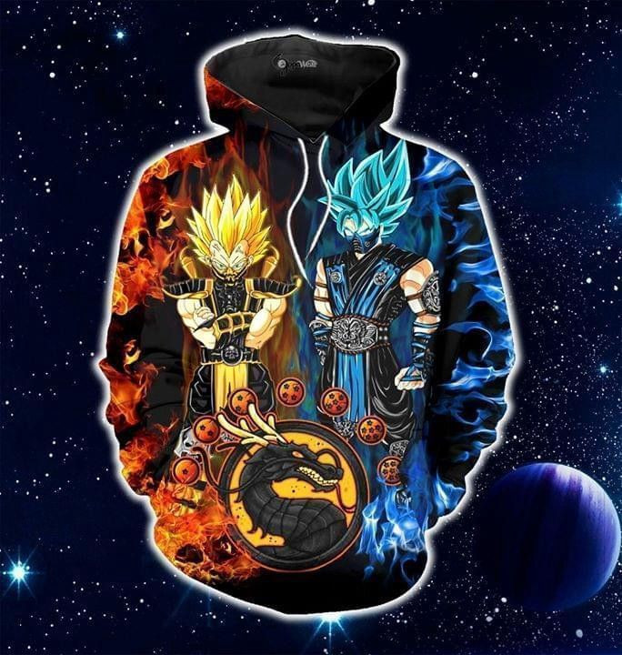 Songoku Sub Zero Vegeta Scorpion Dragon Ball Mortal Kombat Pullover And Zippered Hoodies Custom 3D Graphic Printed 3D Hoodie All Over Print Hoodie For Men For Women