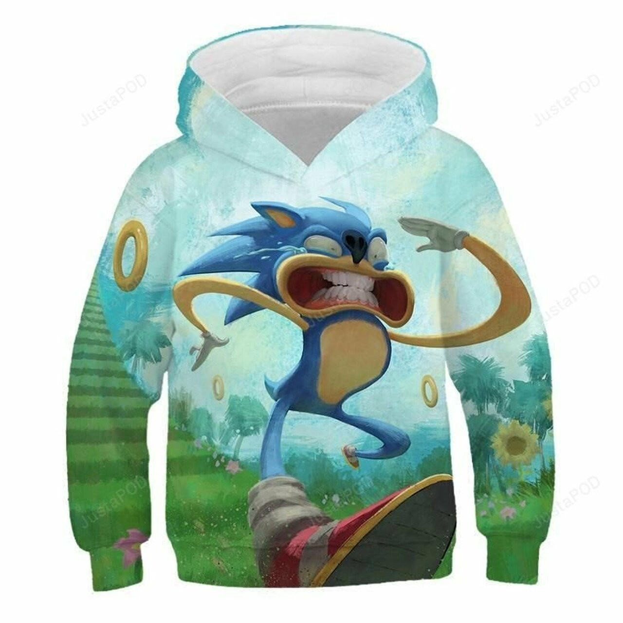 Sonic The Hedgehog 3d All Over Print Hoodie