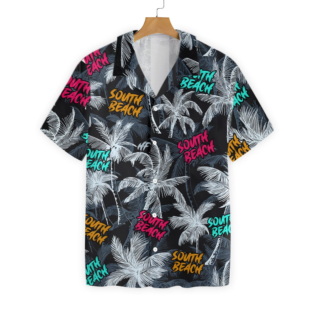 South Beach Coconut Tree Seamless Hawaiian Shirt