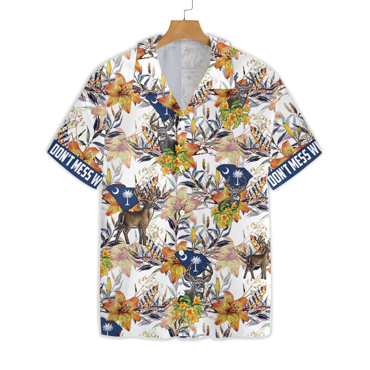 South Carolina White Tailed Deer And Yellow Jessamine Hawaiian Shirt