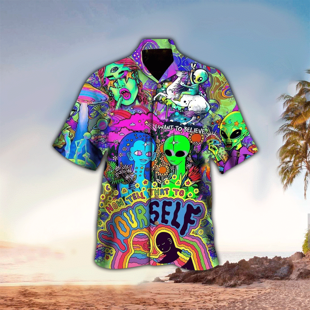 Space Out Hippie Hawaiian Shirt for Men and Women