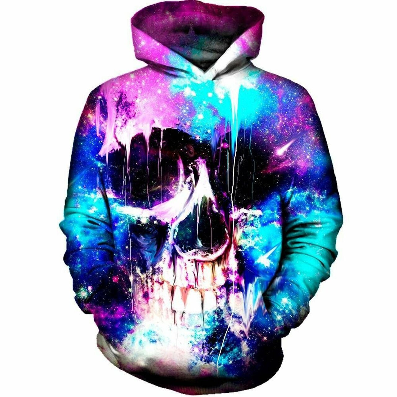 Space Skull 3d All Over Printed Hoodie