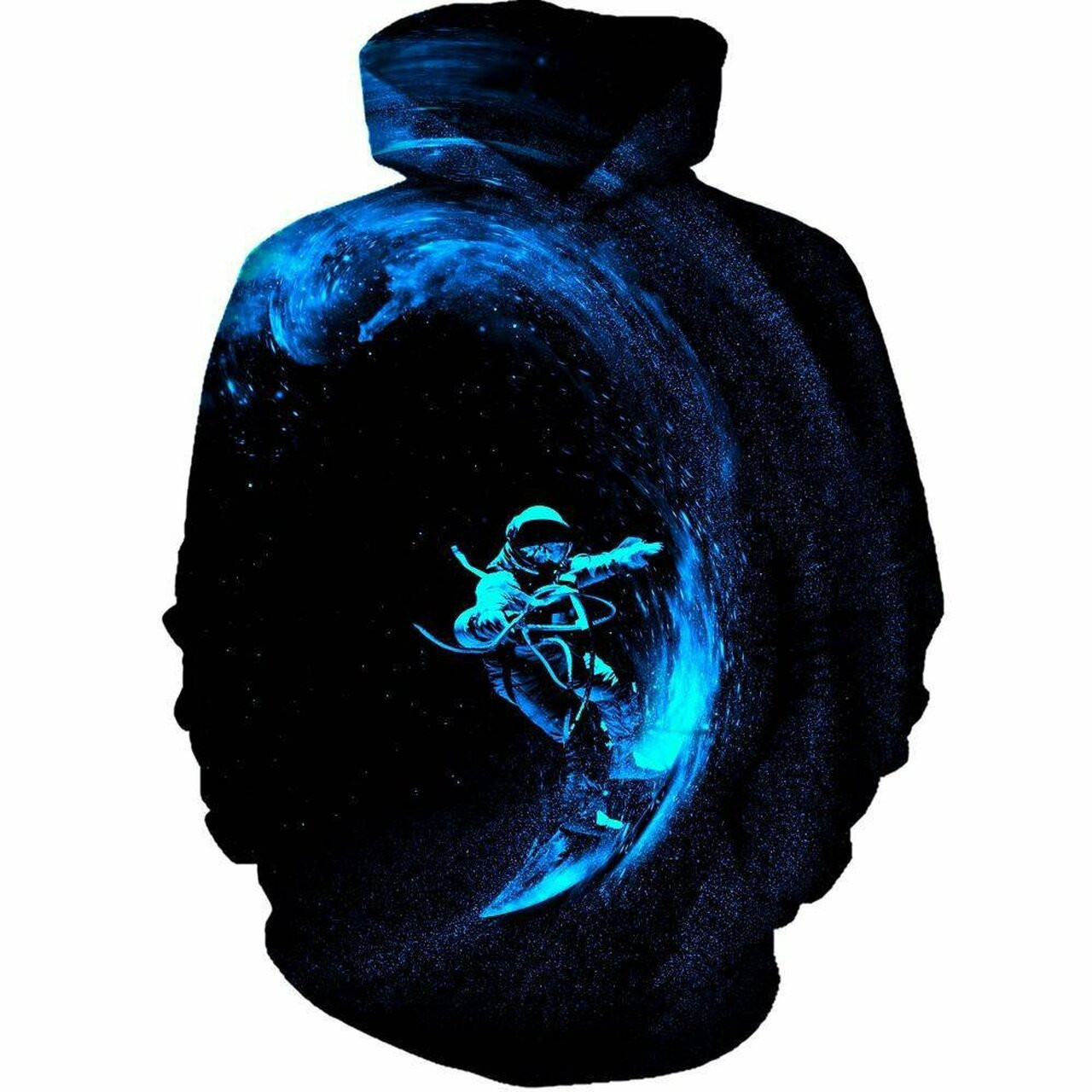 Space Surfing 3d All Over Printed Hoodie