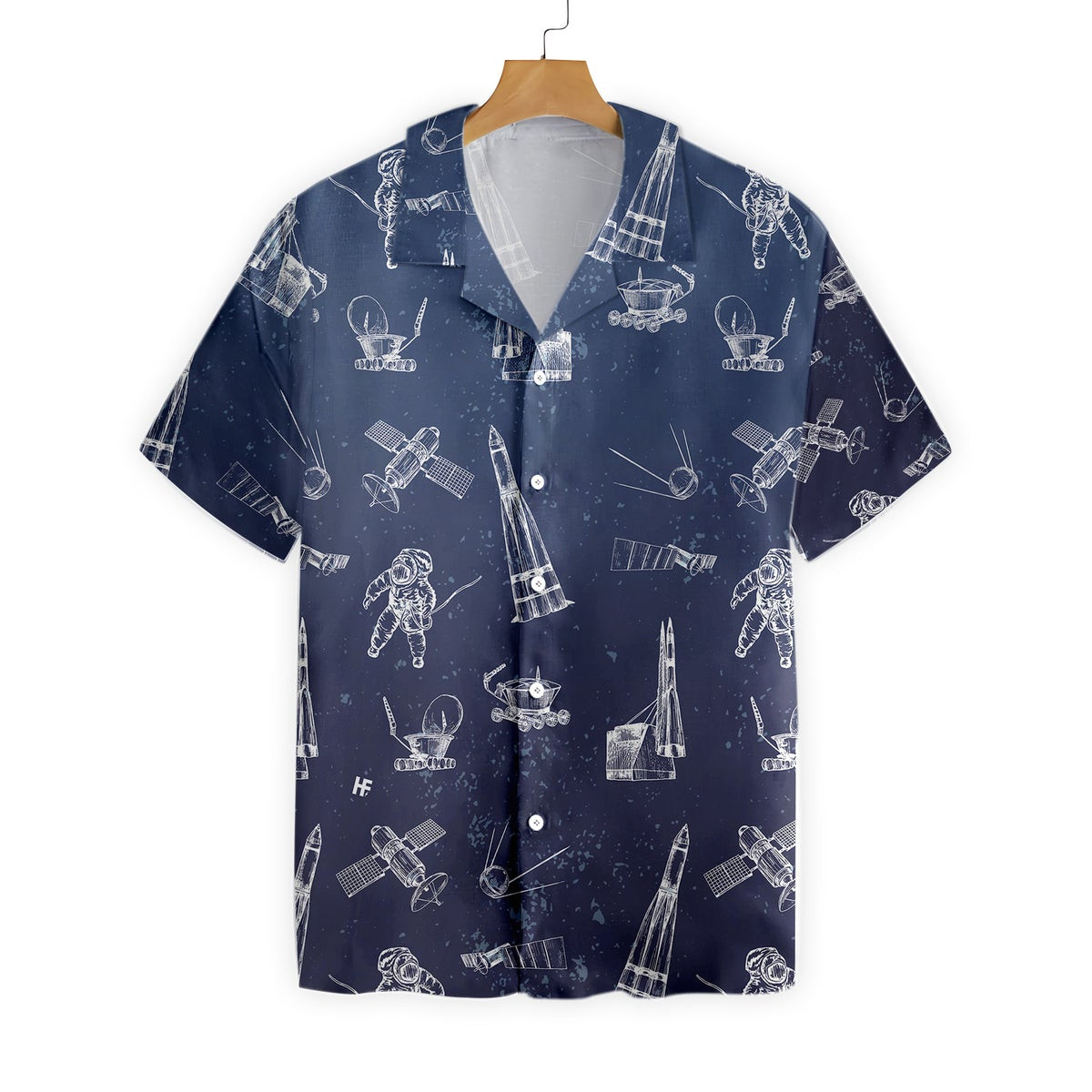 Spaceship And Spaceman Hawaiian Shirt