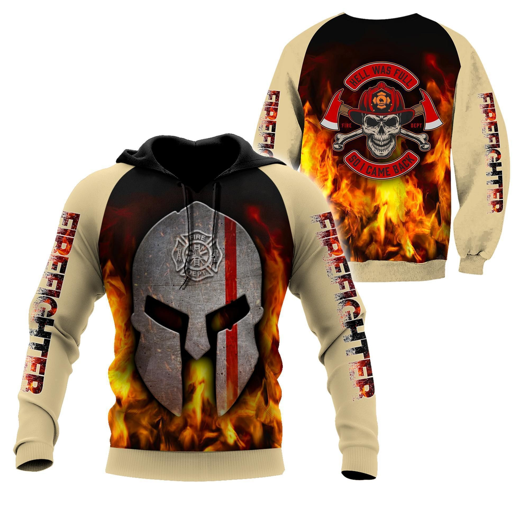 Spartan Soldier Firefighter 3D All Over Print | Hoodie | For Men & Women | Fu