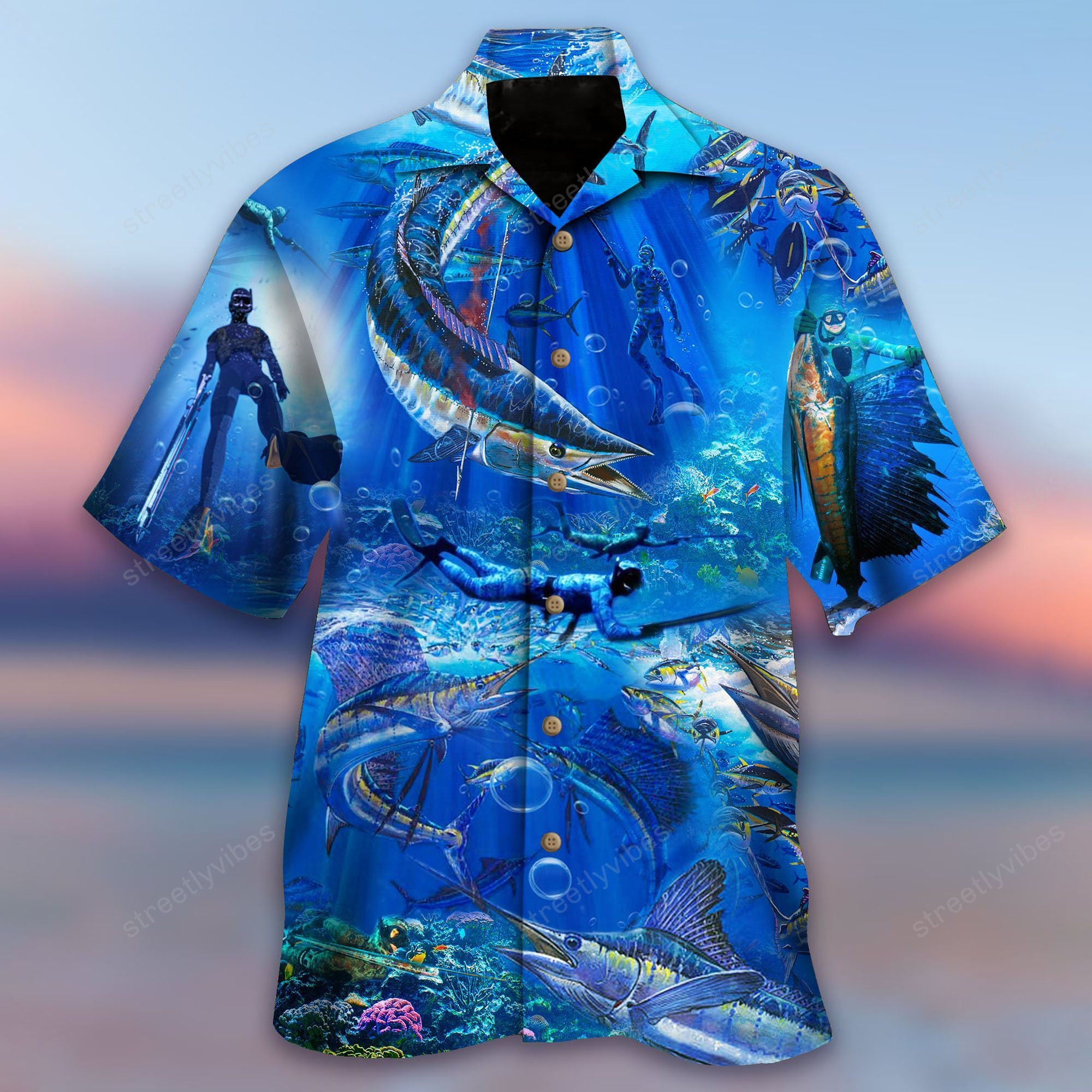 Spearfishing Unisex Hawaiian Shirt Hawaiian Shirt For Men, Hawaiian Shirt For Women, Aloha Shirt