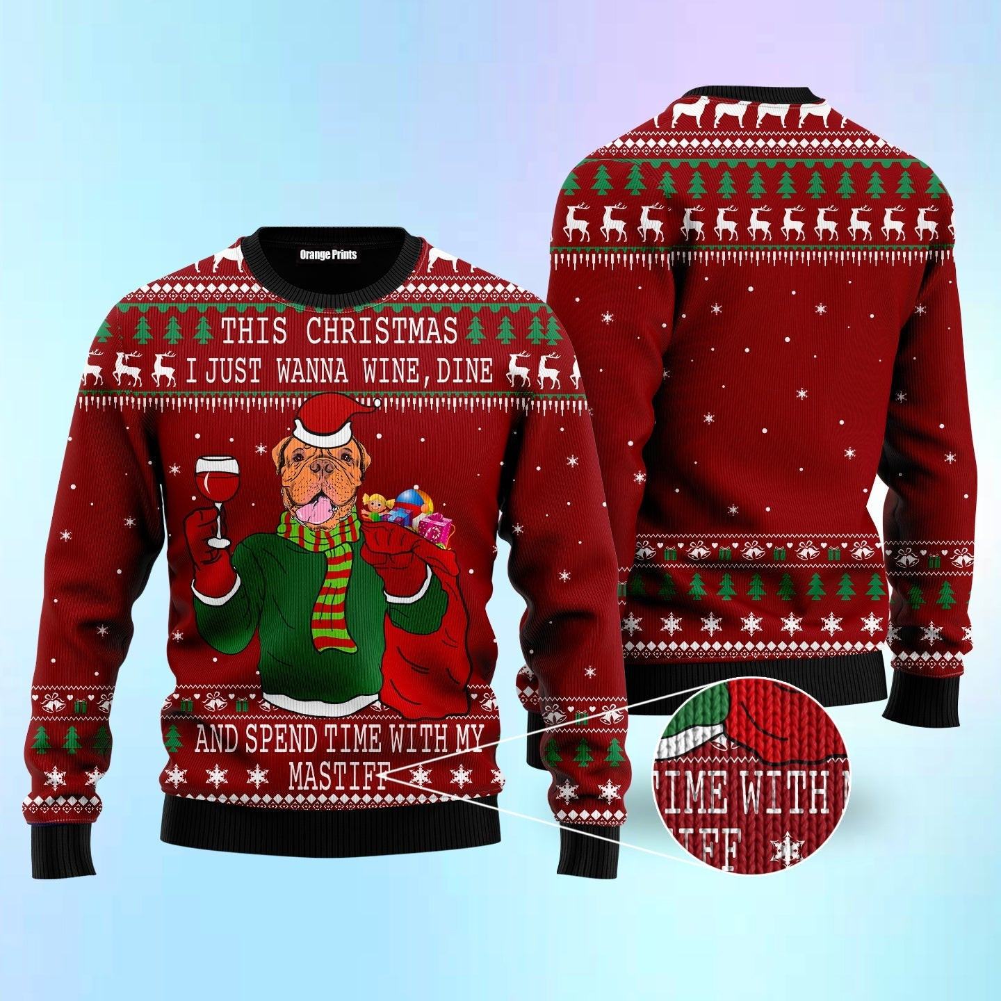 Spend Time With My Mastiff Ugly Christmas Sweater Ugly Sweater For Men Women